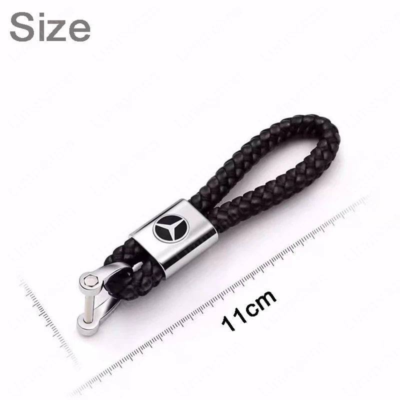 Metal Leather Keyring Man Women Luxury Car Keychain For Mercedes Benz C200 C300 W168 W220 W210 AMG CLA GLA GLB GLE A B C E Class