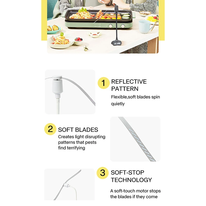 

Fly Fan for Tables Rechargeable Fly Fans Flexible Keeps Flies Away Fly Repellent for Outdoor Picnic Table Fly Repellent Fan