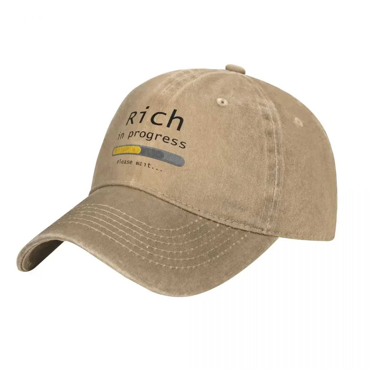 New Bitcoin Baseball Cap Rich In Progress Outdoor Gym High Quality Washed Trucker Hat Women Men Casual Custom DIY Snapback Cap