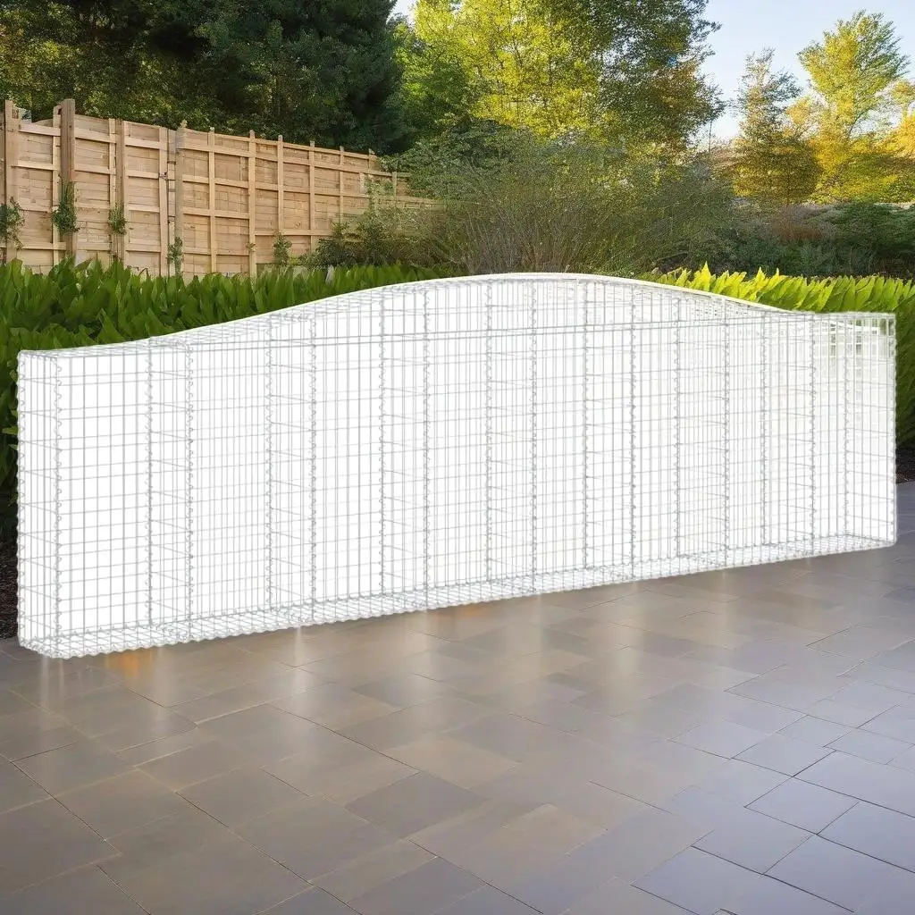 Galvanized Iron Arched Gabion Basket 157.5x11.8x39.4/47.2 - Durable Landscape & Garden Solution