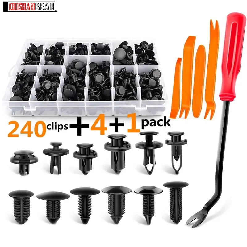 Bumper Retainer Clips Car Plastic Rivets Fasteners Push Retainer Kit SizesAuto Push Pin Rivets Set-Door Trim Panel Fender