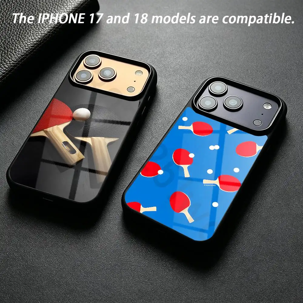 Table Tennis Racket Ping Pong Phone Case For iPhone 18 17 16 15 14 13 12 11,Plus,Pro,Max Mini Magnetic Wireless Charging