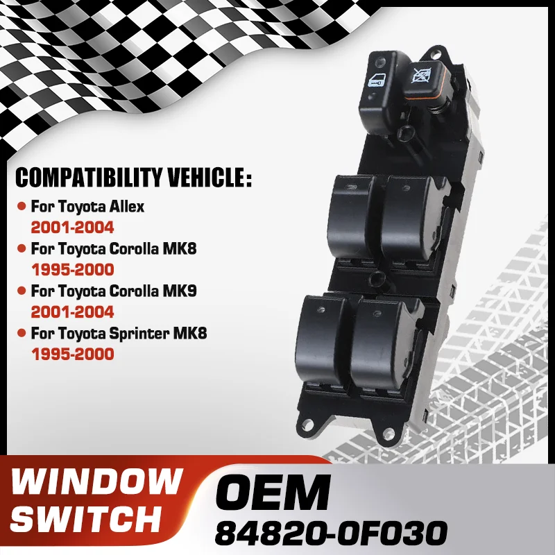 

Car Power Window Switch For Toyota Allex 2001-2004 Toyota Corolla MK8 Toyota Sprinter MK8 1995-2000 Toyota Corolla MK9 2001-2004