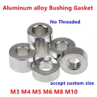 10/5 Uds M3 M4 M5 M6 M8 M10 arandela plana de aluminio junta espaciadora separadores no roscados longitud 2mm a 30mm