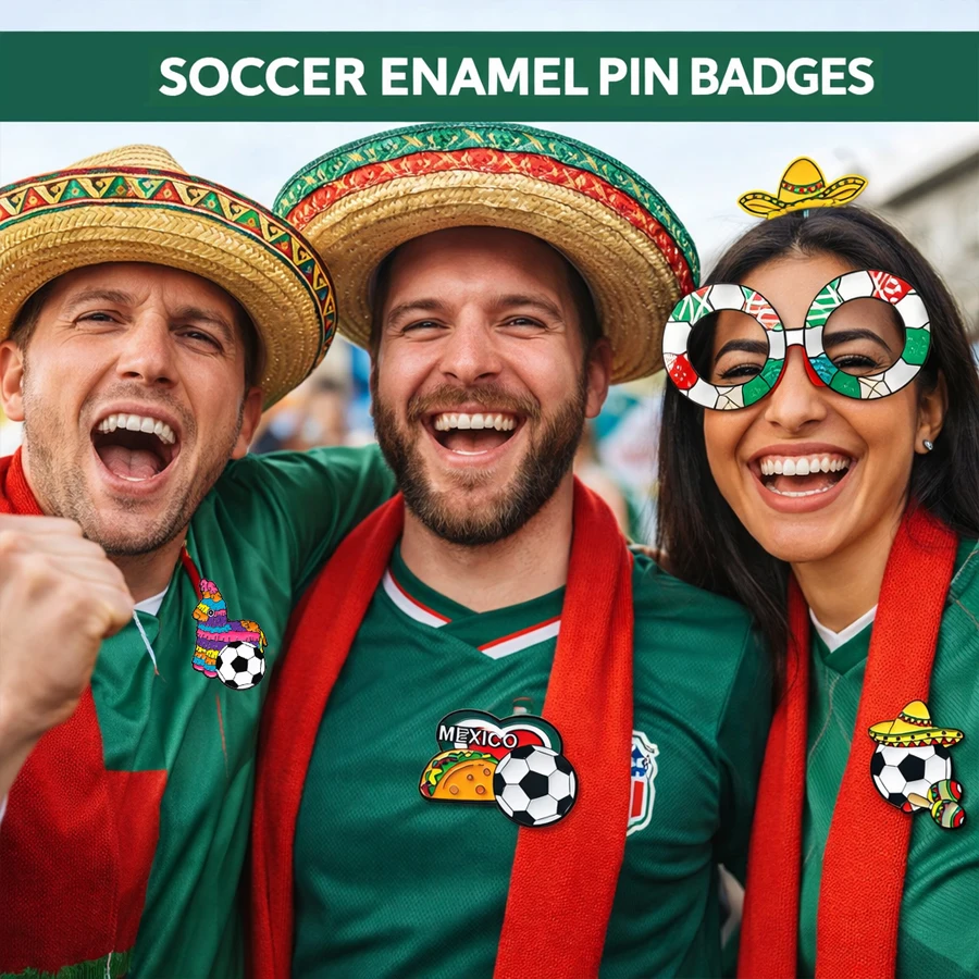 2026 Soccer Fan Enamel Pin  Bag/Clothes Decoration, Gift for Football Fans