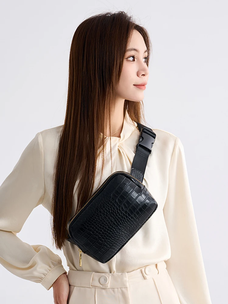 

Crossbody Bag Lightweight Women's Phone Bag Chest Pa Crocodile Pattern Versatile Small Bag for Women Faionable 2025