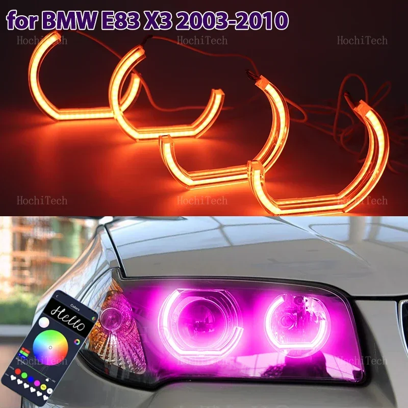 

APP Remote control RGB Ring Angel Eyes LED Light Rings kits headlight upgrade Daytime Running Lights for BMW E83 X3 2003-2010