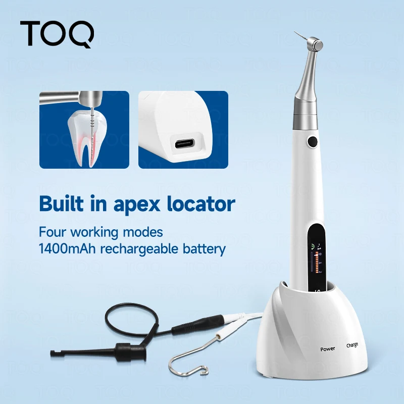 

2 in 1 Dental Endo Motor with Apex Locator Wireless Endodontic Treatment Colorful OLED Screen with 16:1 Contra Angle