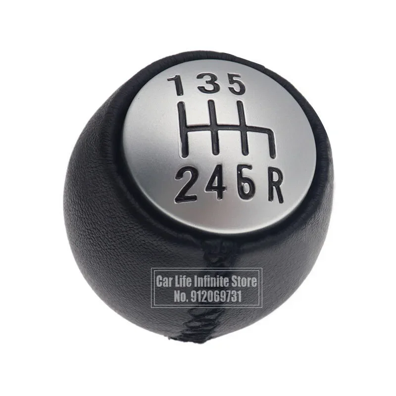 6 Speed PU Leather Car Auto Manual Gear Shift Knob Lever Shifter Handball Round 55347088 For Alfa Romeo GT 147 166 3.2 V6