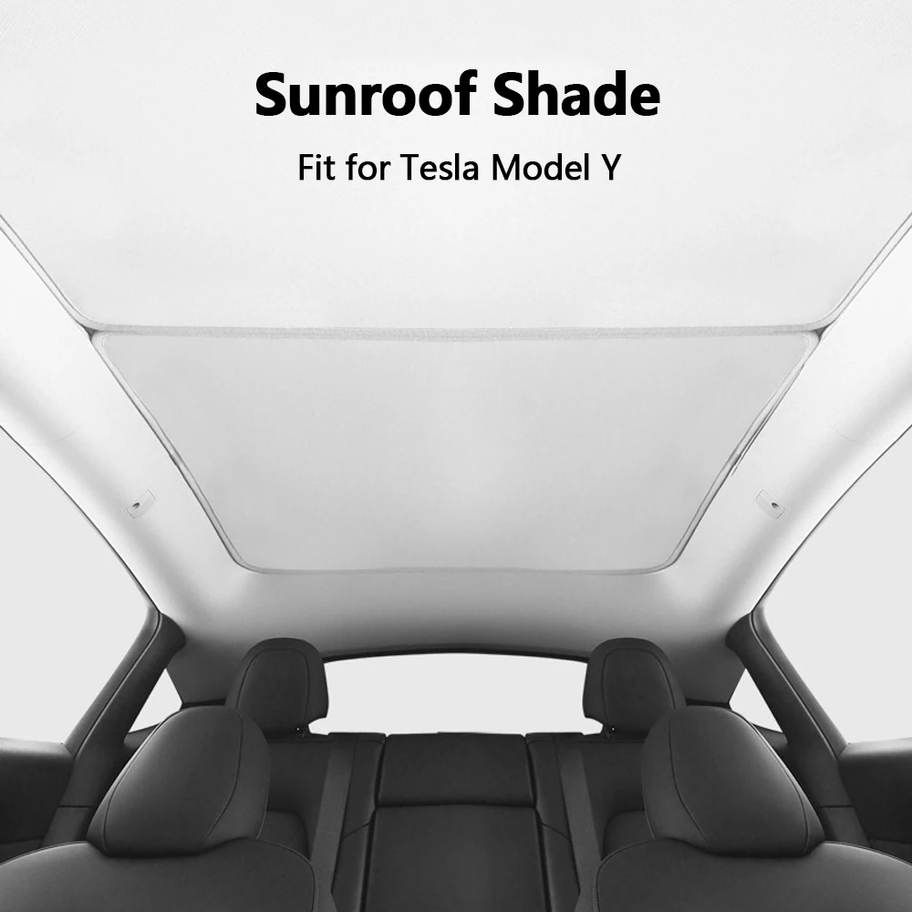 

2 шт. солнцезащитных шторок для люка Tesla Model Y, черные/бежевые, из сетчатого волокна, с термообработанной стальной рамой