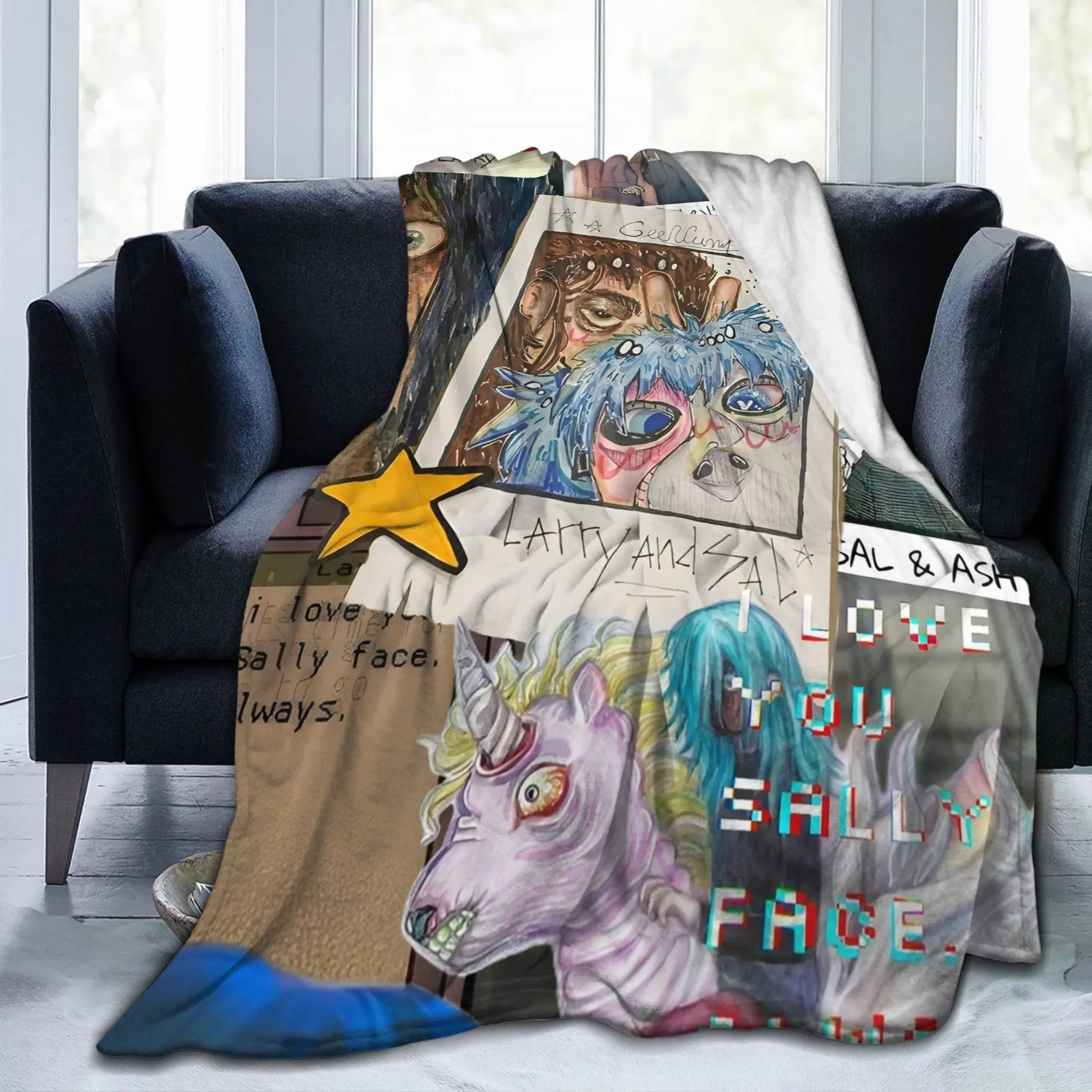 Sally Face Sal Fisher SF Blanket Game Gothic Fleece Awesome Warm Throw Blankets for Bed Sofa Autumn/Winter Car