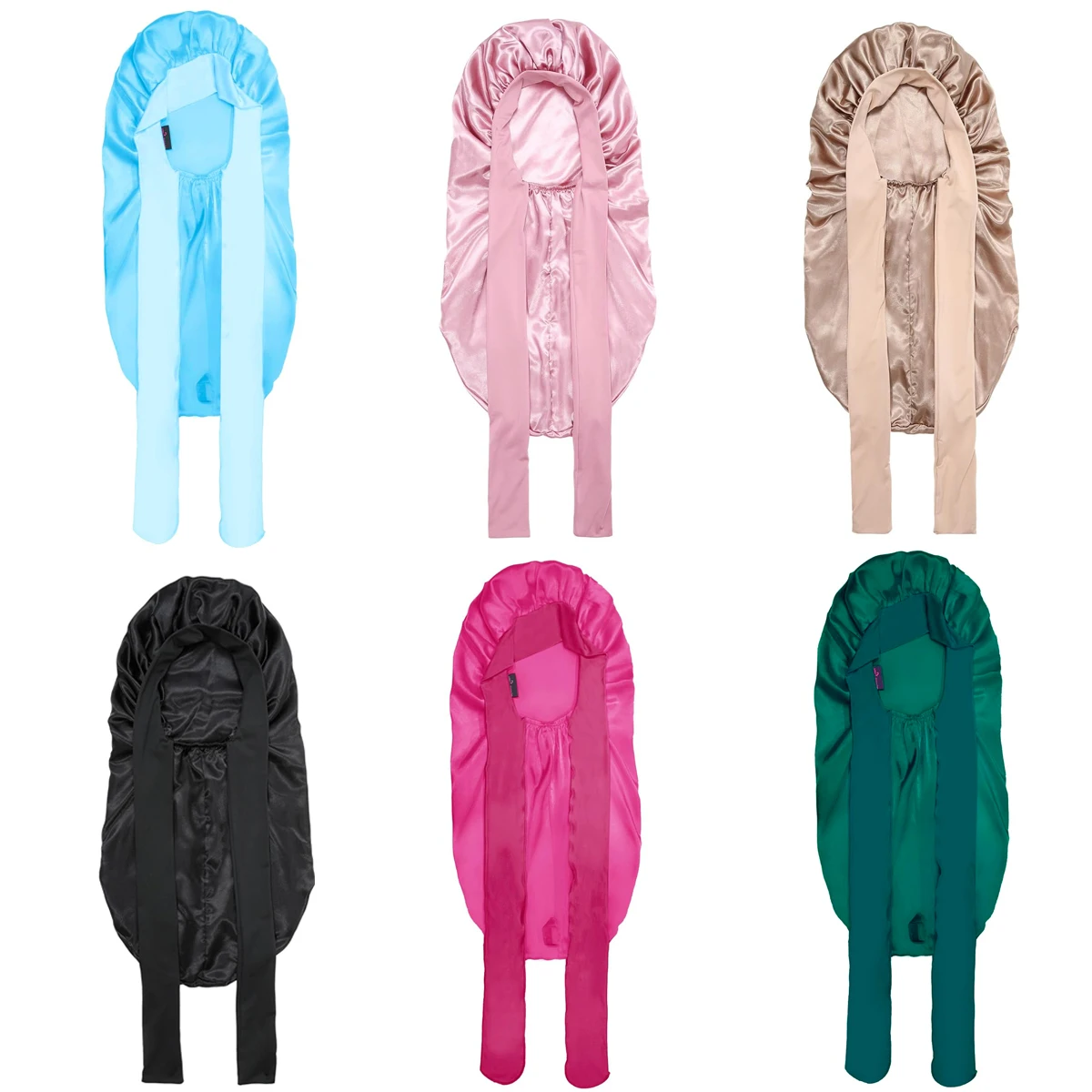 

Soft Silky Long Satin Bonnet For Natural Hair And Curly Hair Extra Large Size Hair Cap With Tie For Comfortable Night Sleep 1Pcs