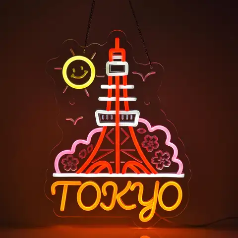 東京ネオンサイン LED ネオンライト壁装飾バークラブ寝室リビングルーニー装飾誕生日プレゼント USB 電源友人へのギフト