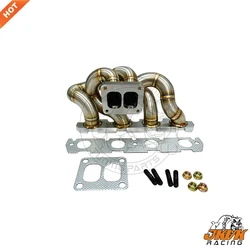 JKVK RACING Stainless Steel 3mm T4 Twin Turbo Manifold For MK5 MK6 EA888 EA113 A3 S3 A5 Q5 A6 TT TTS 2.0 TFSI