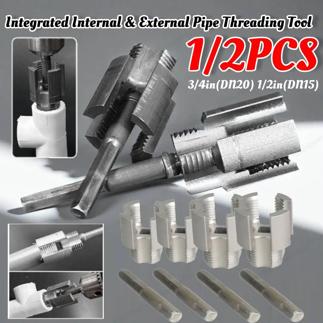 

1/2PCS Water Pipe Thread Opener Internal Thread External Thread integrated Tap and Die Suitable for 1/2in 3/3in PPR pipe tool