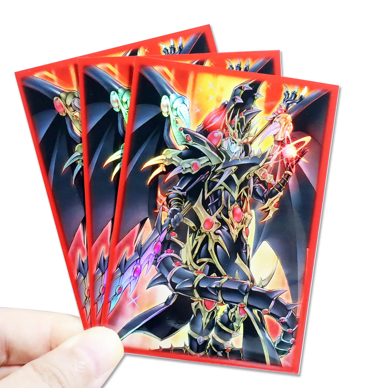 63x90mm 50ct Holographic Flashing Top Loading Trading Card Sleeves Deck Protector for YuGiOh/Japanese Sized Cards