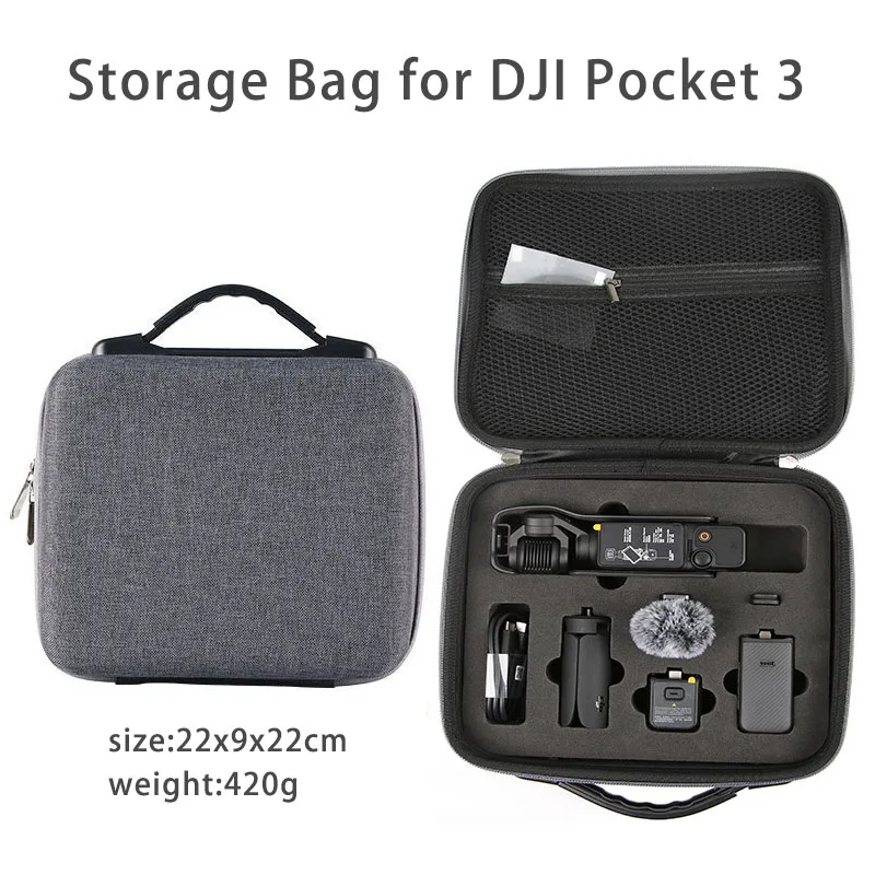 Portable Storage Bag For DJI Pocket 3 Carrying Case Suitcase Handheld Camera Lining Hard Handbag For Osmo Pocket3 Accessories