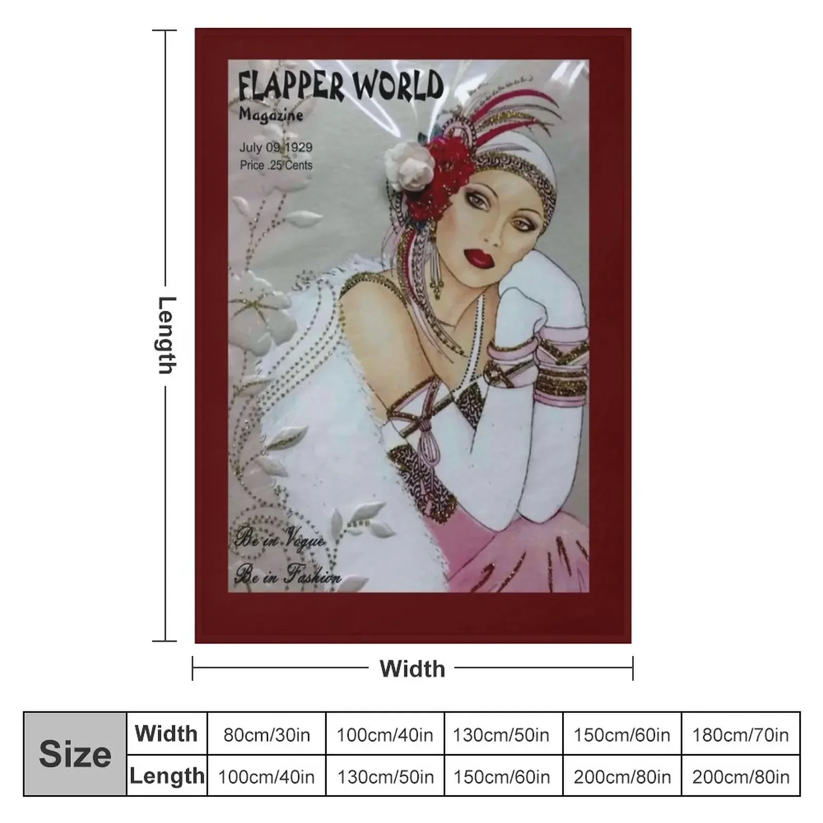 FLAPPER WORLD : Vintage 1929 Fashion Magazine Advertising Print Throw Blanket Hairy warm winter Hairys Blankets