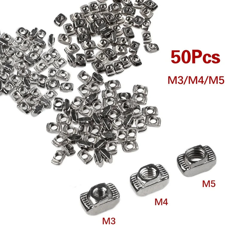 

Никелированная Т-образная гайка 20 серии M3 M4 M5 для ремонта бытовой техники, 50 шт., заклепки, гайки и гайки