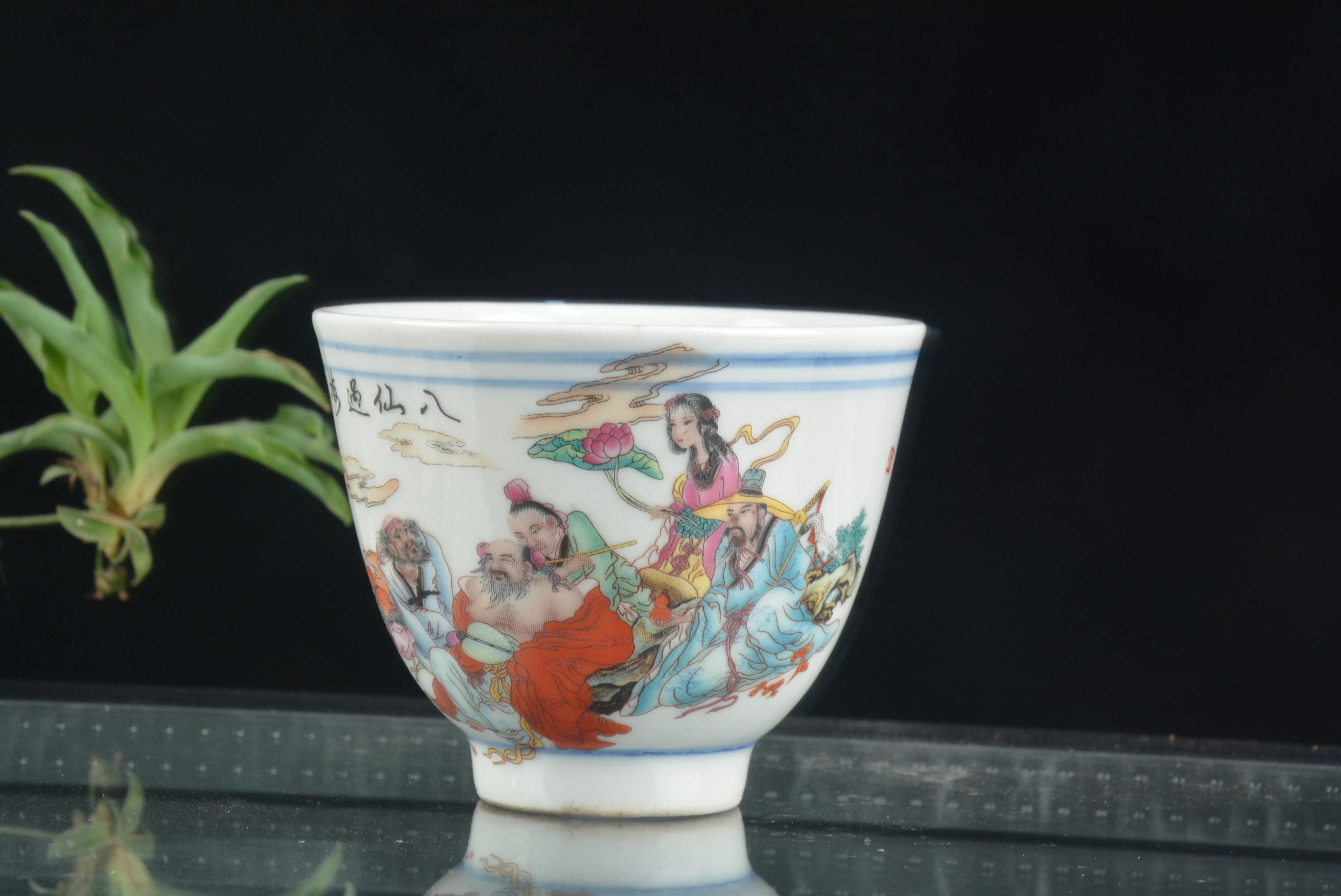 Antique QingDynasty porcelain cup,Pastels 8 Fairy cup,hand painted crafts,Decoration,Collection&Adornment