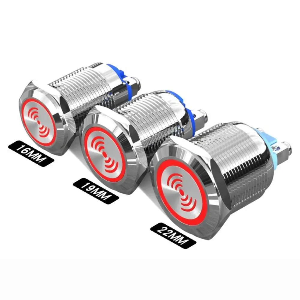 

Новый металлический зуммер 16 мм, 19 мм, 22 мм, 12 В, 24 В, водонепроницаемый, с красной индикаторной лампой, громким звуком, из нержавеющей стали