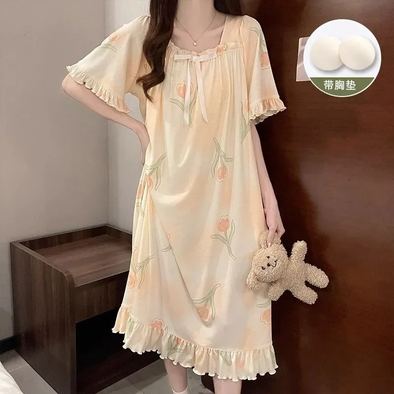 Women's Summer Pajamas Two-Piece Set Of Female New Princess Style Pajamas Bow Short-Sleeved Shorts Loose Casual Homewear