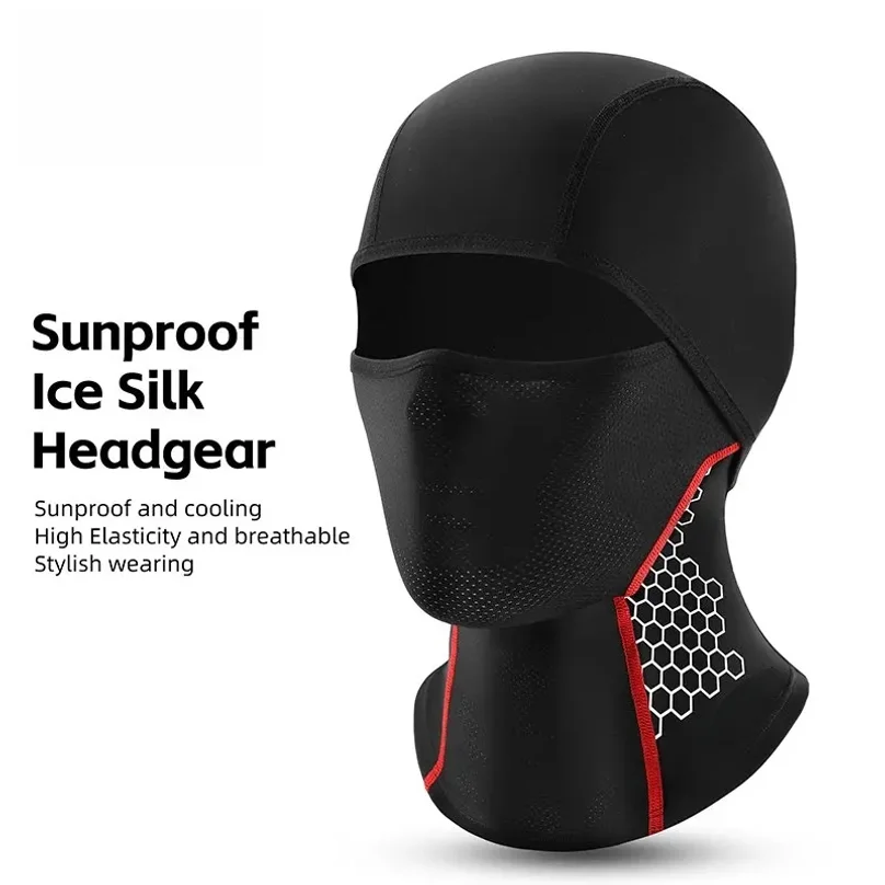

Cycling Mask Breathable Ice Silk Balaclava UPF 50+ Sunscreen Full Face Headgear for Motorcycle Bicycle Equipment