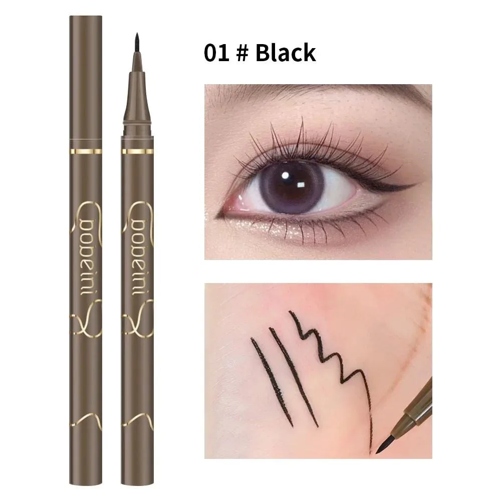 Wasserdichter, schnell trocknender flüssiger Eyeliner/ultrafeiner, matt-schwarz-brauner/langanhaltender Seidenraupen-Eyeliner/Augen-Make-up/Geschenke