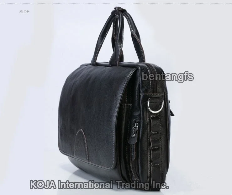 Men Genuine Fashion Leather Briefcase men business bag laptop briefcase office leather portfolio document tote Hand brown