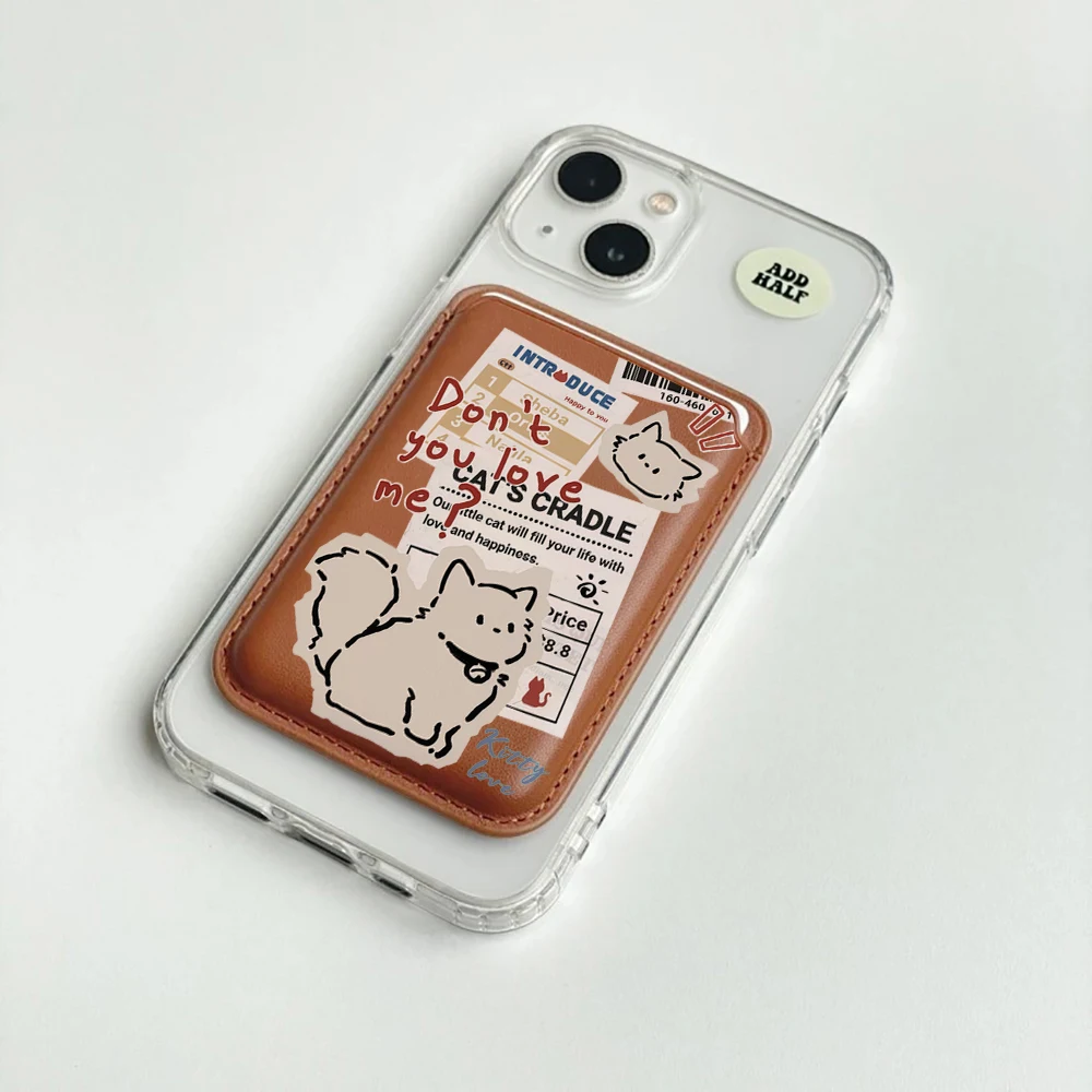 Kitty Love Leder-Kartenetui Handyhülle Kartenhalter für Magnetische Hülle Geeignet für alle iPhones für Magsafe Karten-Handy-Rückentasche – Detail 2