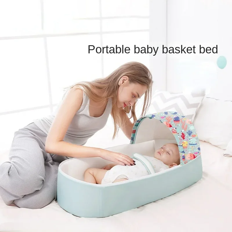 Pure Cotton Breathable Go Out Baby Cradle Car Safety Baby Sleeping Basket Windproof Foot Cover Baby Basket Portable Baby Bed