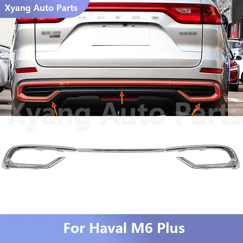 

Для Great Wall Haval M6 Plus 2021-2023 хромированный задний бампер, противотуманная фара, накладка на рамку, накладка на задний бампер