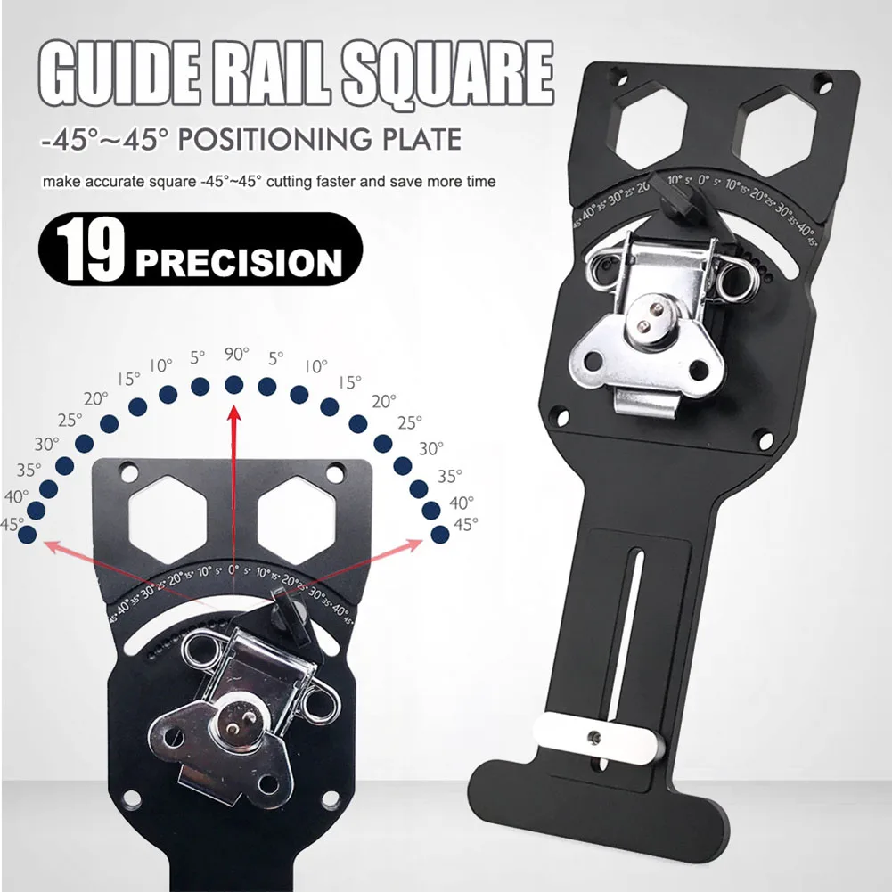 

Adjustable Angle Track Saw Square 280mm Aluminum Alloy Guide Rail Ruler With 11 Positive Stops For Precise-Woodworking Cuts