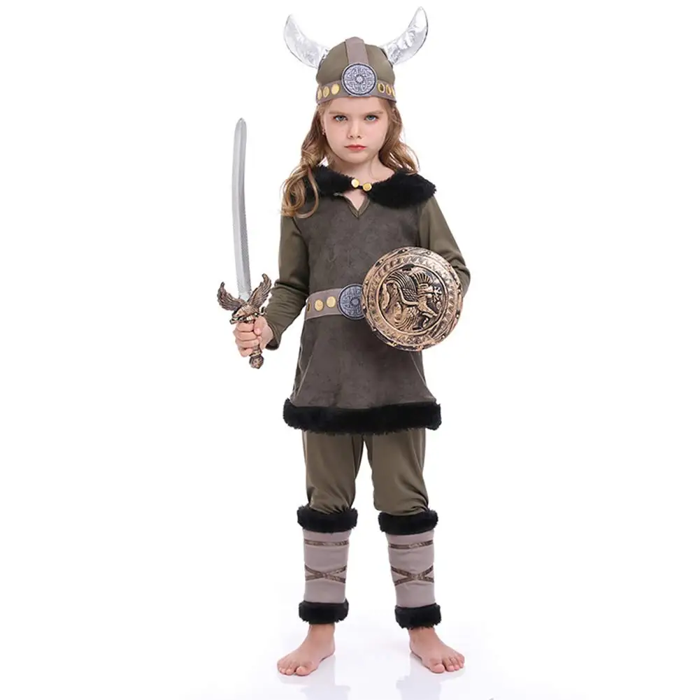 Costume Cosplay Viking pour Enfants, Tenues de brev, ixd'Halloween, Carnaval, Imbibé, 7,5