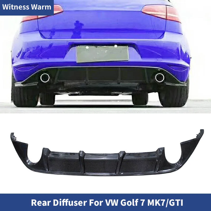 Rear Lip Diffuser Spoiler for Volkswagen Golf 7 Mk7 Standard and G-ti Bumper 2014-2017 s Style Carbon Fiber