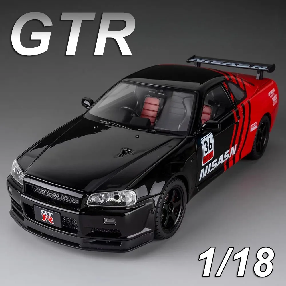 

1:18 литье под давлением сплава GTR AE86, модели автомобилей, игрушки со световым звуком, транспортные средства, резиновые шины, миниатюрные автомобили, подарки на день защиты детей для мальчиков