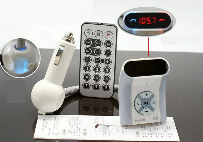 Integrated Car MP3 Player Cigarette Lighter Power, Bluetooth Handsfree Kit LED Display with Remote Control