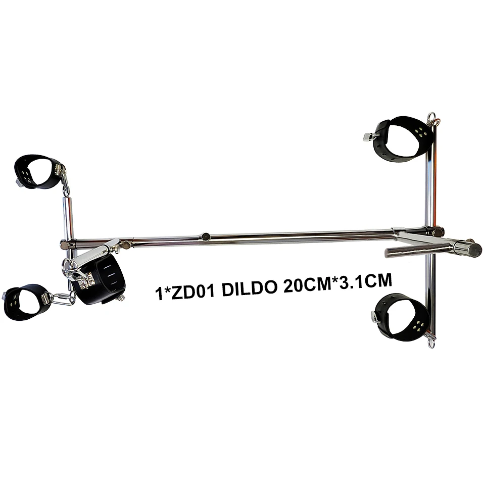 Stainless Steel BDSM Bondage Set - Silicone Dildo, Handcuffs, Wrist Cuffs, Neck Collar, Bondage Rack, Slaves Devices, Couples Se