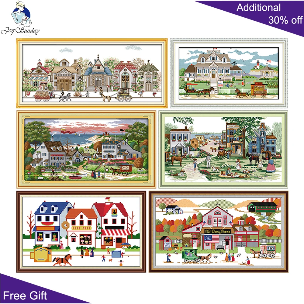 Cross Stitch Family, Comfortable Bay Street View, Happy Family, Glory, Farms Shop, Ridge, F203, F711, F911, FA187, FA188, FA451