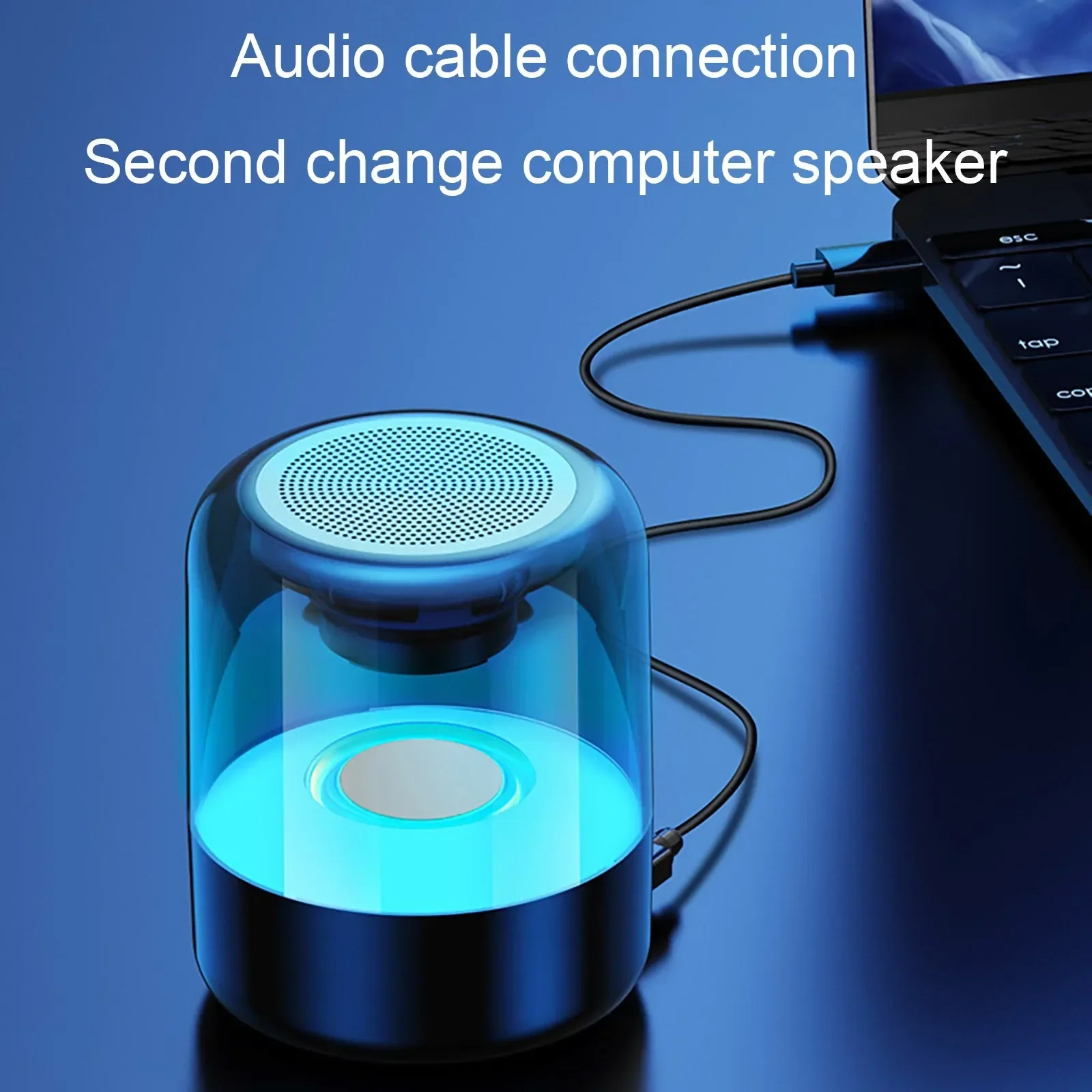 Уличный Портативный беспроводной Bluetooth-динамик, семь цветов, бас-динамик, настольный светодиодный мини-динамик