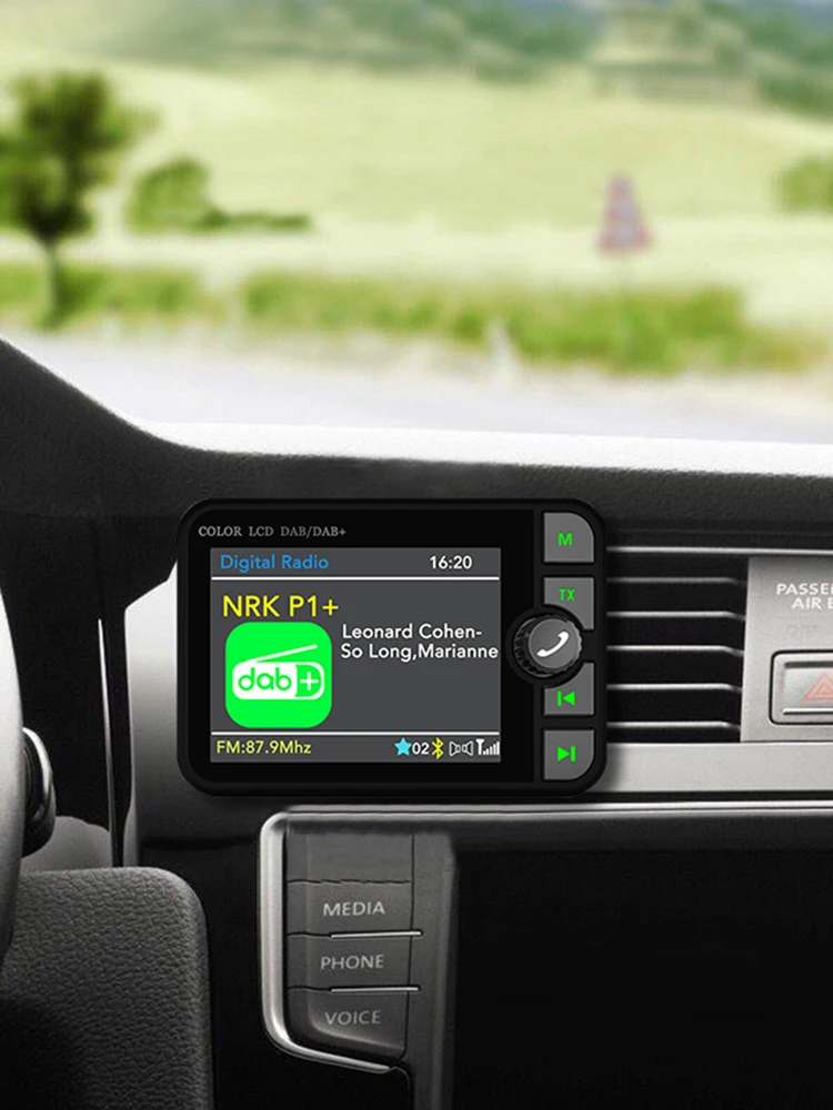 ستيريو DAB راديو 2.4 بوصة LCD شاشة ملونة محول بث الإشارة الرقمية بلوتوث متوافق 5.0 راديو رقمي 3.5 مللي متر للسيارة #4