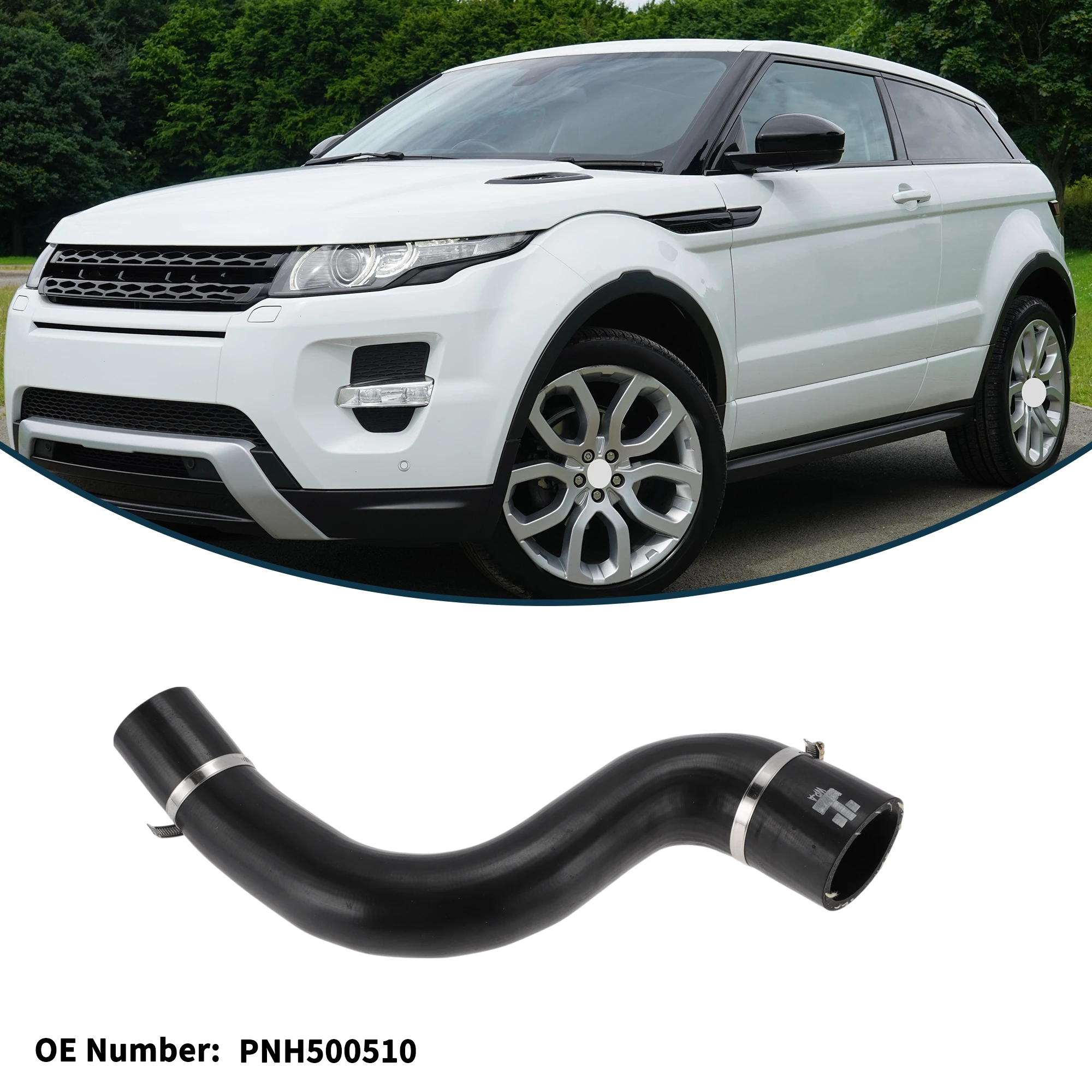 UXCELL ラジエーターホース ヒーターホース No.PNH500510 ランドローバー用 レンジローバー用 2007-2012 ラバー冷却液チューブ ブラック 1個