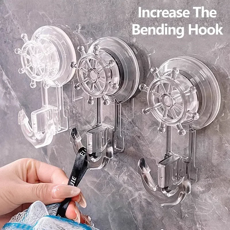 

Suction Cup Hooks No-punching Bathroom Robe Coat Hook Towel Holder Keys Bathroom and Kitchen Use Strong Wall Adhesive