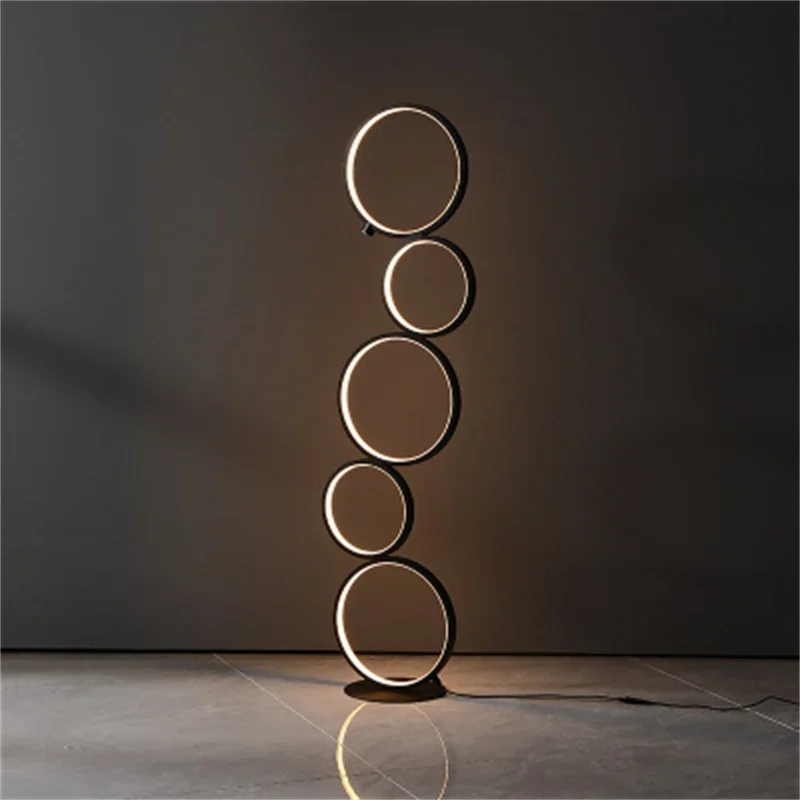 Modern Ring Touch Switch LED Floor Lights Art Interior Decoration Home Nordic Floor Lamp Standing Lamp For Living Room Lighting