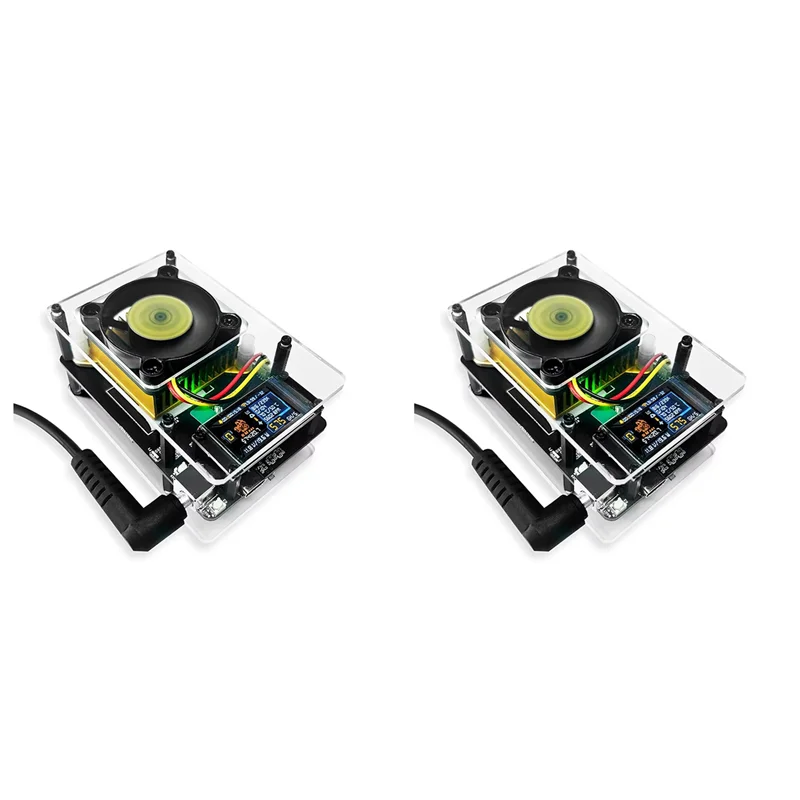 

2X Nmaxe Bitaxe Nmminer Ultra BM1366 Asic Chip 500G-550Gh/S Full Colorful Display Bitcoin Miner EU Plug