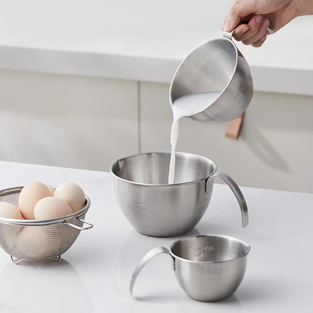 Food Grade Measuring Cup Cooking Measurement Cup 304 Stainless Steel Measuring Cup with Handle Scale Capacity for Precise