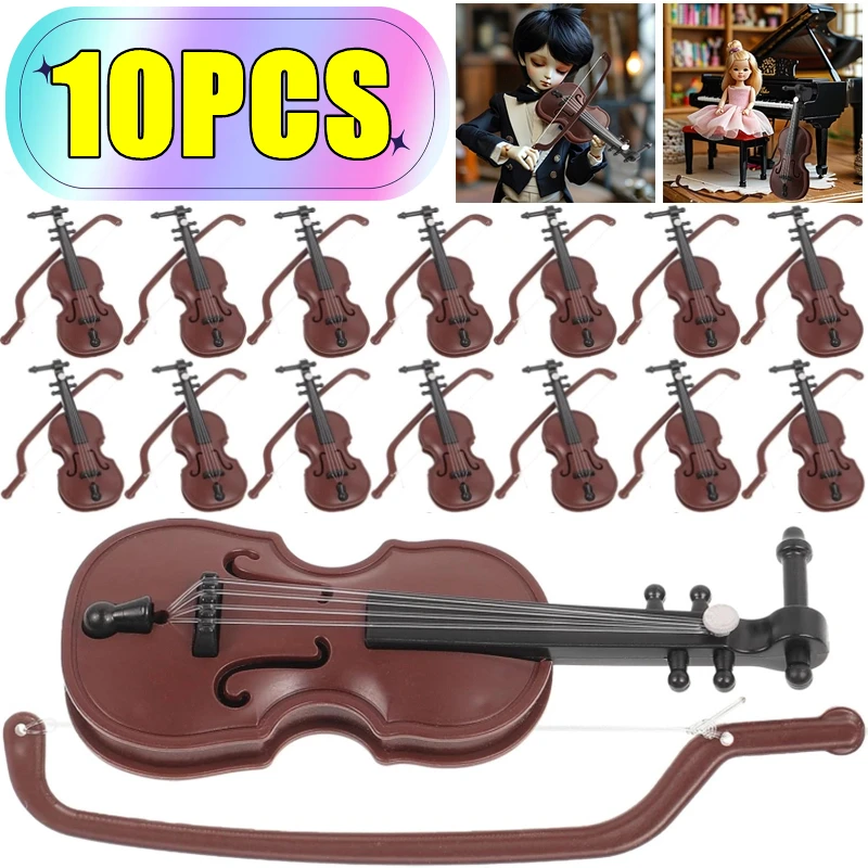 

Новый 1-10 шт. музыкальный инструмент DIY 1/12 кукольный домик деревянная скрипка с чехлом-подставкой пластиковая мини-скрипка кукольный домик аксессуары для рукоделия
