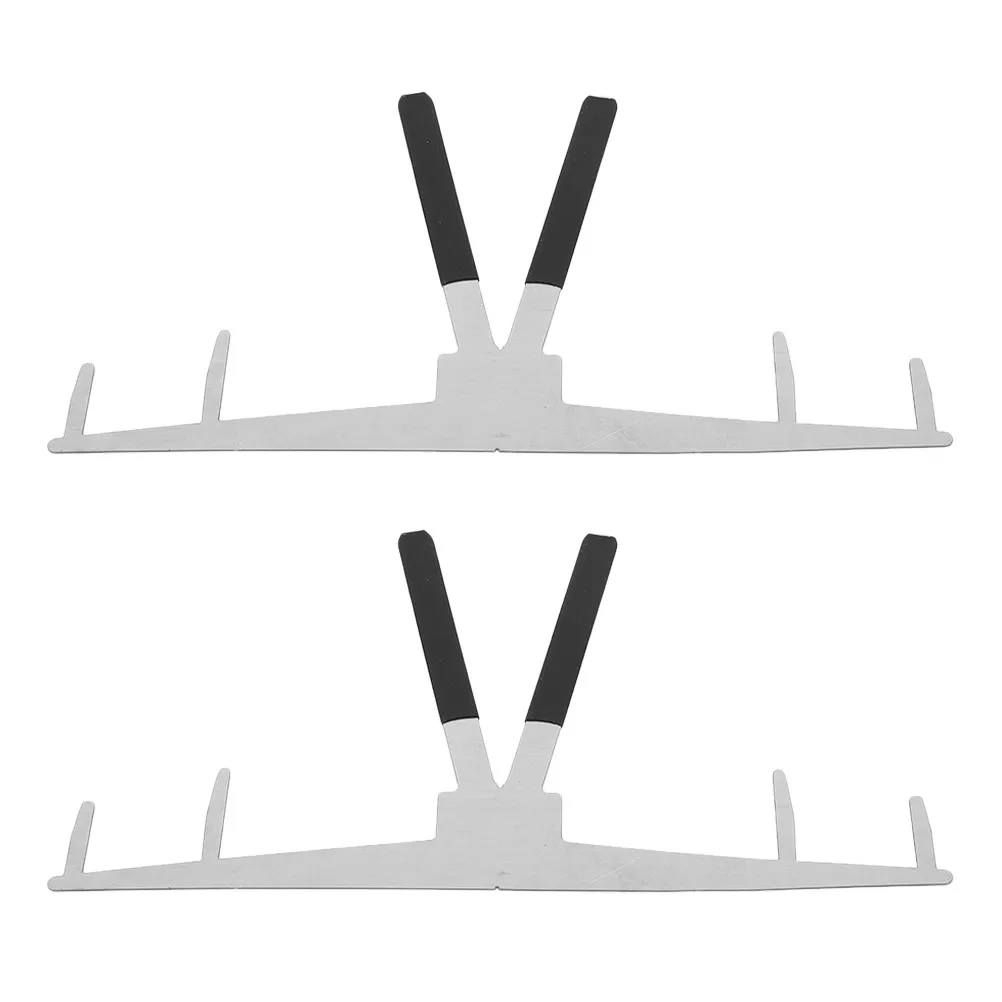 

2Pcs Stainless Steel Eyebrow Shape Rulers Three-Point Positioning Precision Measuring Tools for Symmetrical Balanced Brow