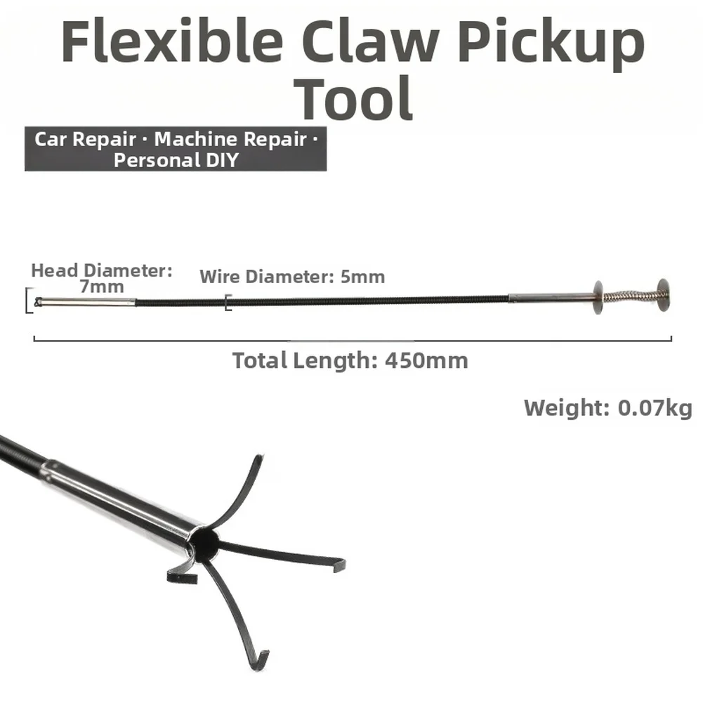 Elastyczny magnetyczny chwytak do naprawy samochodów z pazurkiem do konserwacji maszyn i podnoszenia upadłych elementów metalowych.