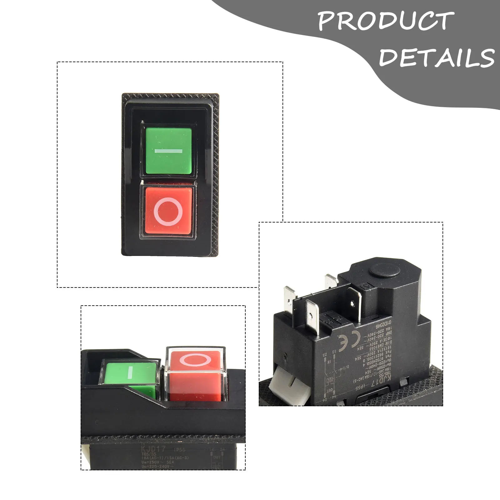 

Accidental Power Failure Slicer Switch Power Tool Switch Metal ABS High-quality Materials Rated Current 16A Rated Voltage 220V